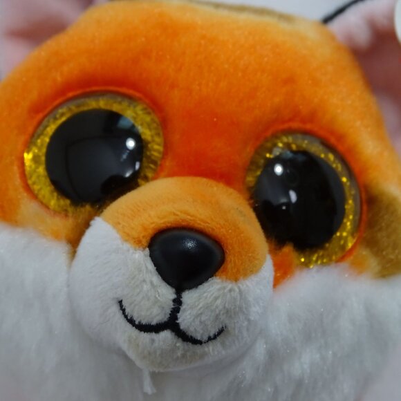 Ty Beanie Boo Meadow Fox Glitter Eyes Stuffed Animal Plush Soft Toy 7" Hang Tags - Picture 2 of 12